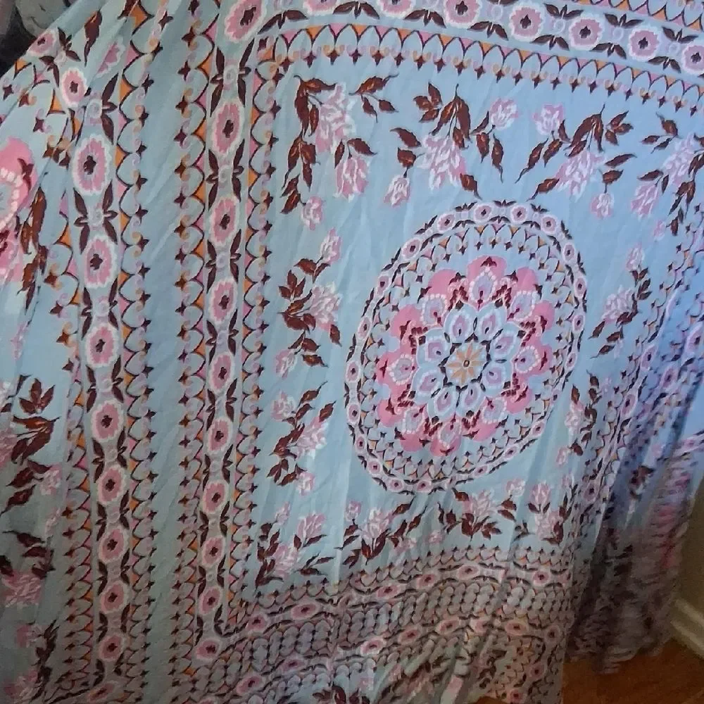 SPELL Pandora Mandala Print Bohemian Long Sleeve Maxi -Gown Small - Picture 8 of 9